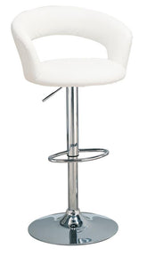 Coaster Barraza 29" Adjustable Height Bar Stool White and Chrome Model 120347